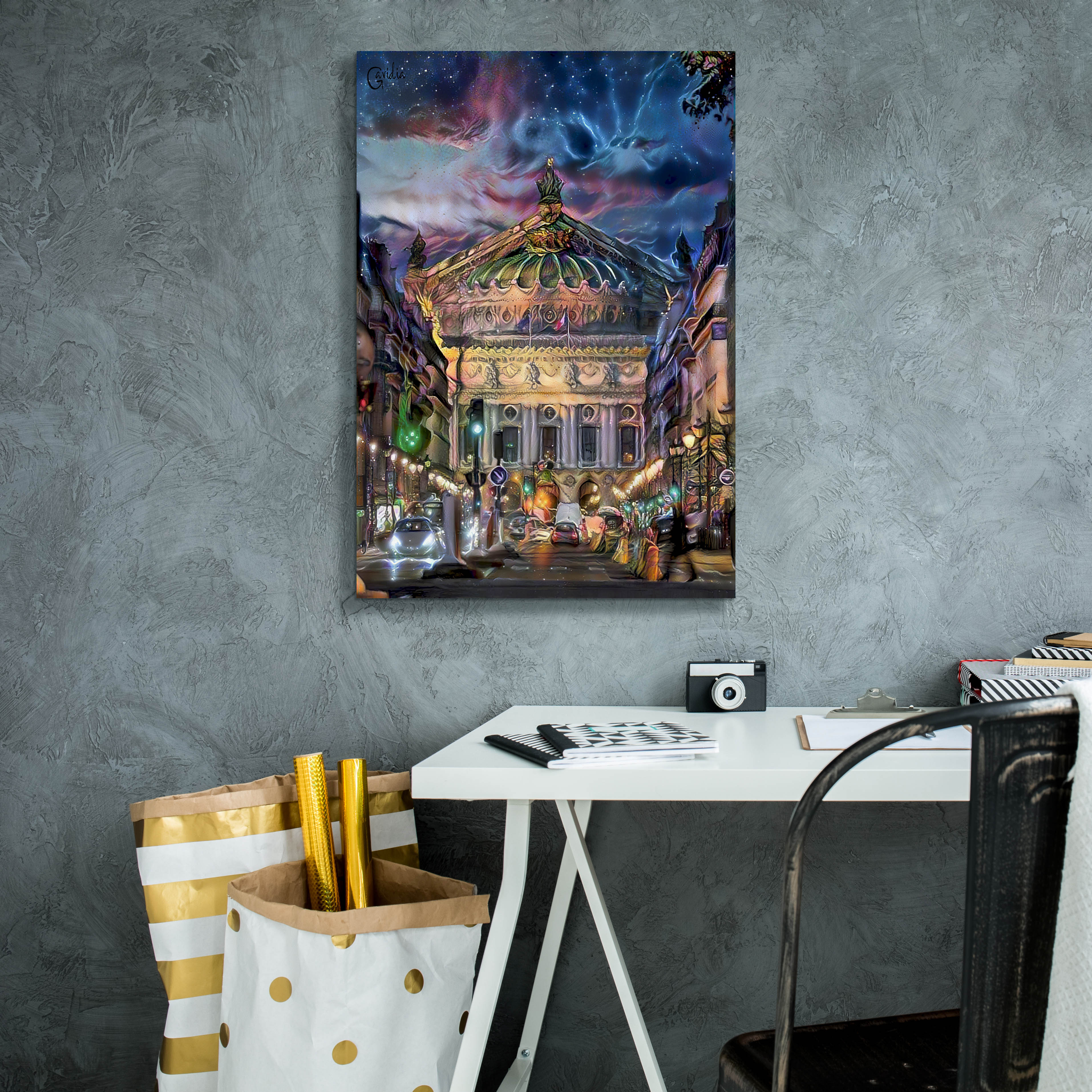 'Paris France Opera Garnier at dusk' by Pedro Gavidia, Canvas Wall Art,18 x 26