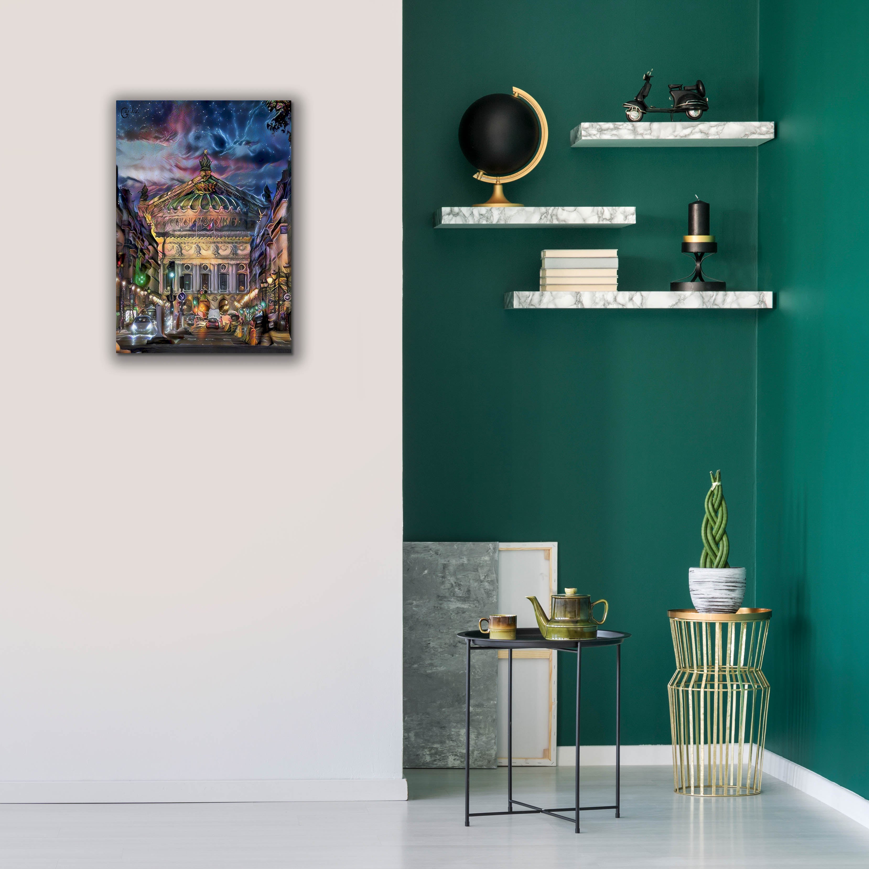 'Paris France Opera Garnier at dusk' by Pedro Gavidia, Canvas Wall Art,18 x 26