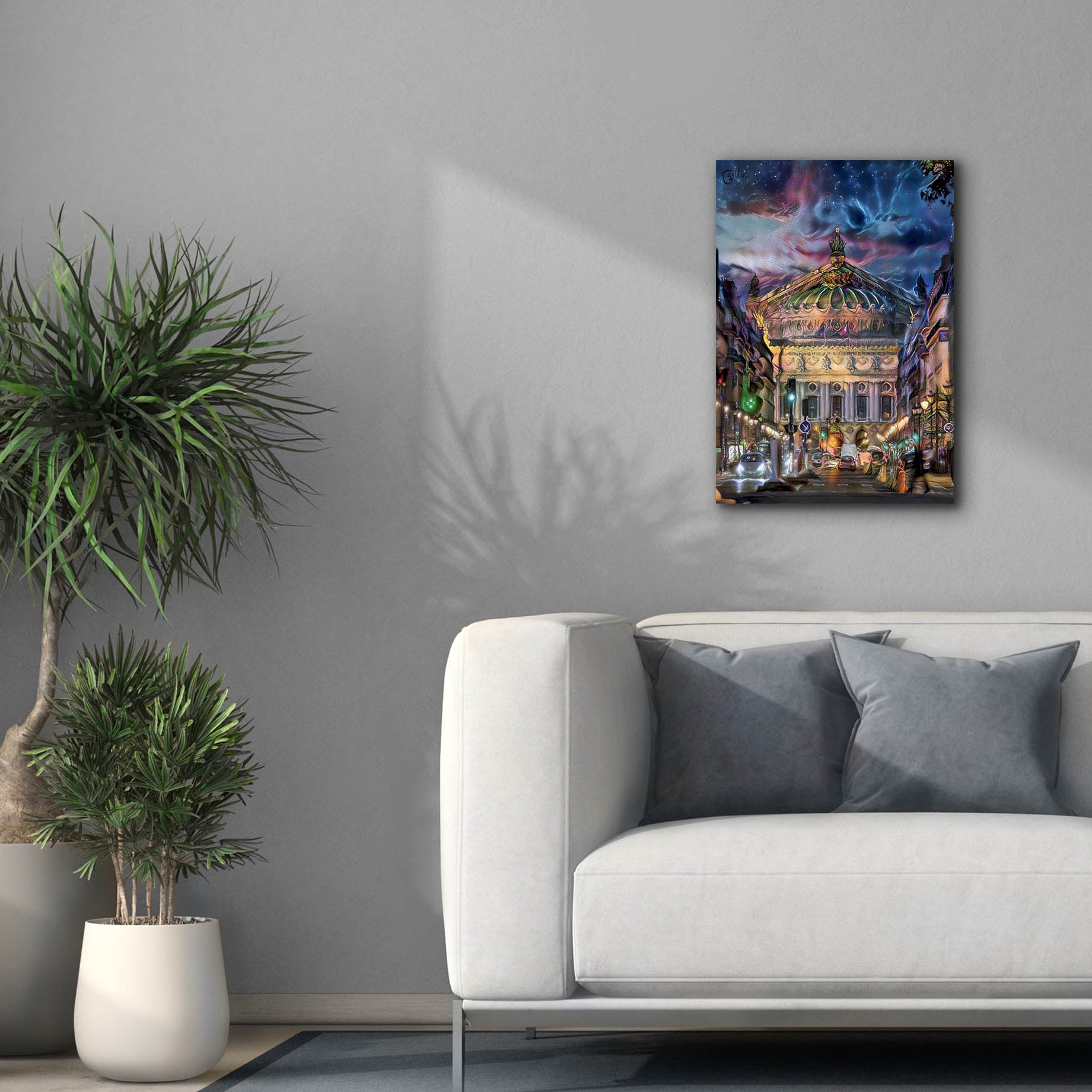 'Paris France Opera Garnier at dusk' by Pedro Gavidia, Canvas Wall Art,18 x 26