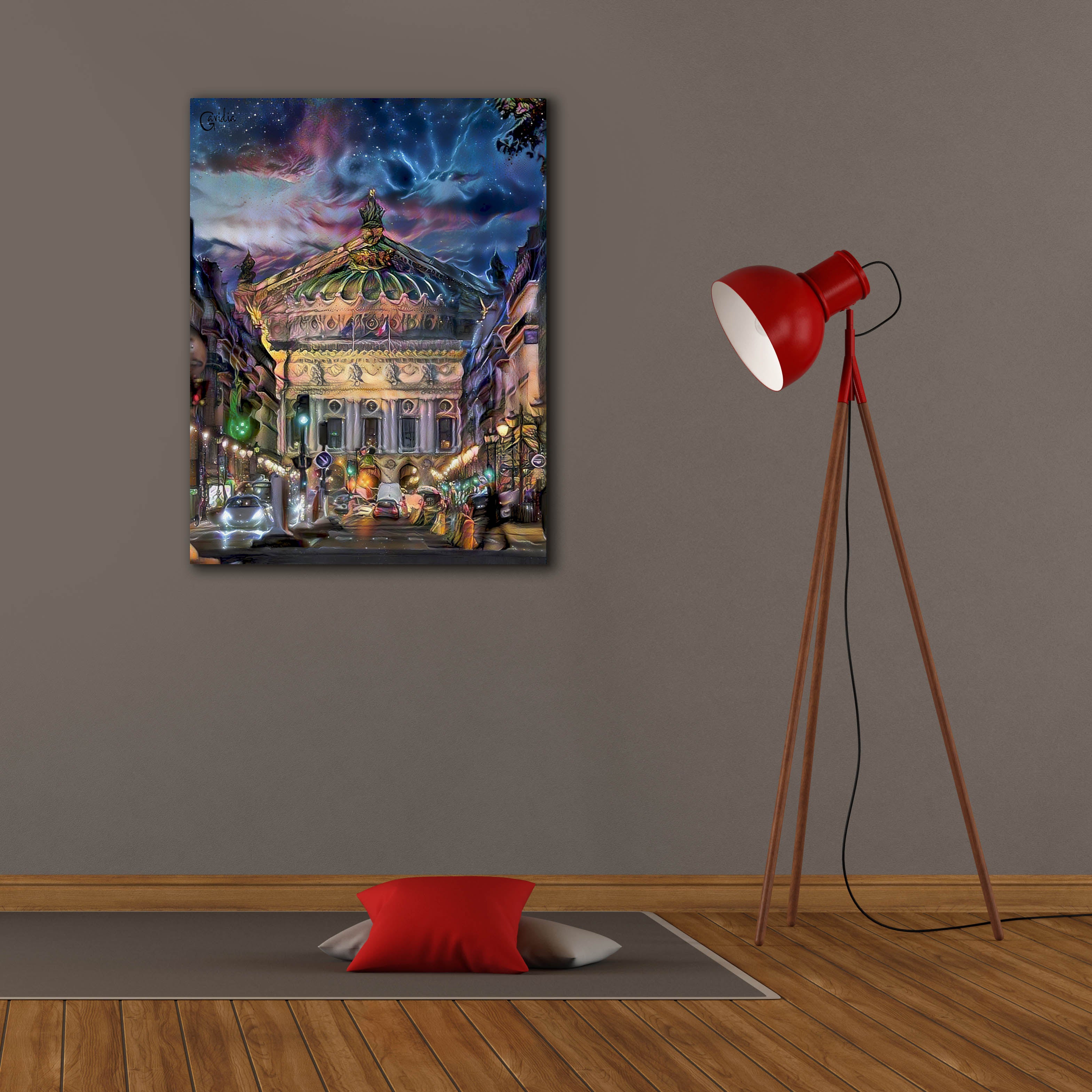 'Paris France Opera Garnier at dusk' by Pedro Gavidia, Canvas Wall Art,26 x 34