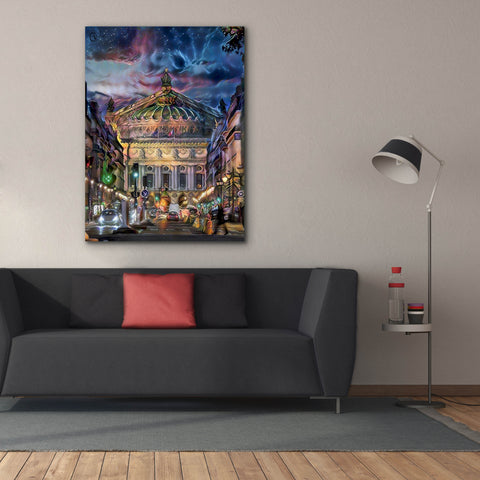 Image of 'Paris France Opera Garnier at dusk' by Pedro Gavidia, Canvas Wall Art,40 x 54