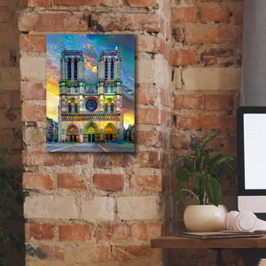 'Paris France Notre Dame Cathedral' by Pedro Gavidia, Canvas Wall Art,12 x 16
