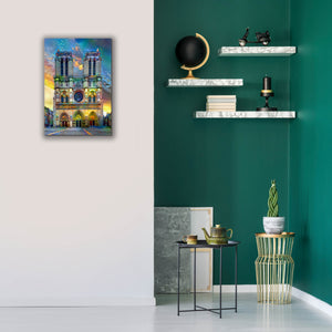 'Paris France Notre Dame Cathedral' by Pedro Gavidia, Canvas Wall Art,18 x 26