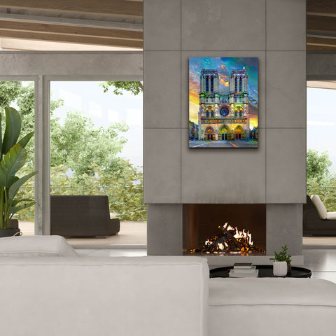 Image of 'Paris France Notre Dame Cathedral' by Pedro Gavidia, Canvas Wall Art,26 x 34