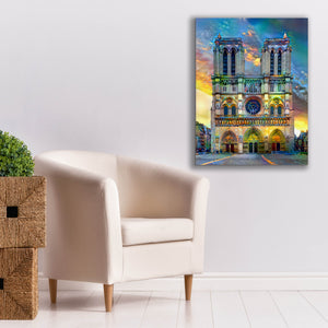 'Paris France Notre Dame Cathedral' by Pedro Gavidia, Canvas Wall Art,26 x 34