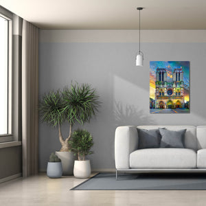 'Paris France Notre Dame Cathedral' by Pedro Gavidia, Canvas Wall Art,26 x 34