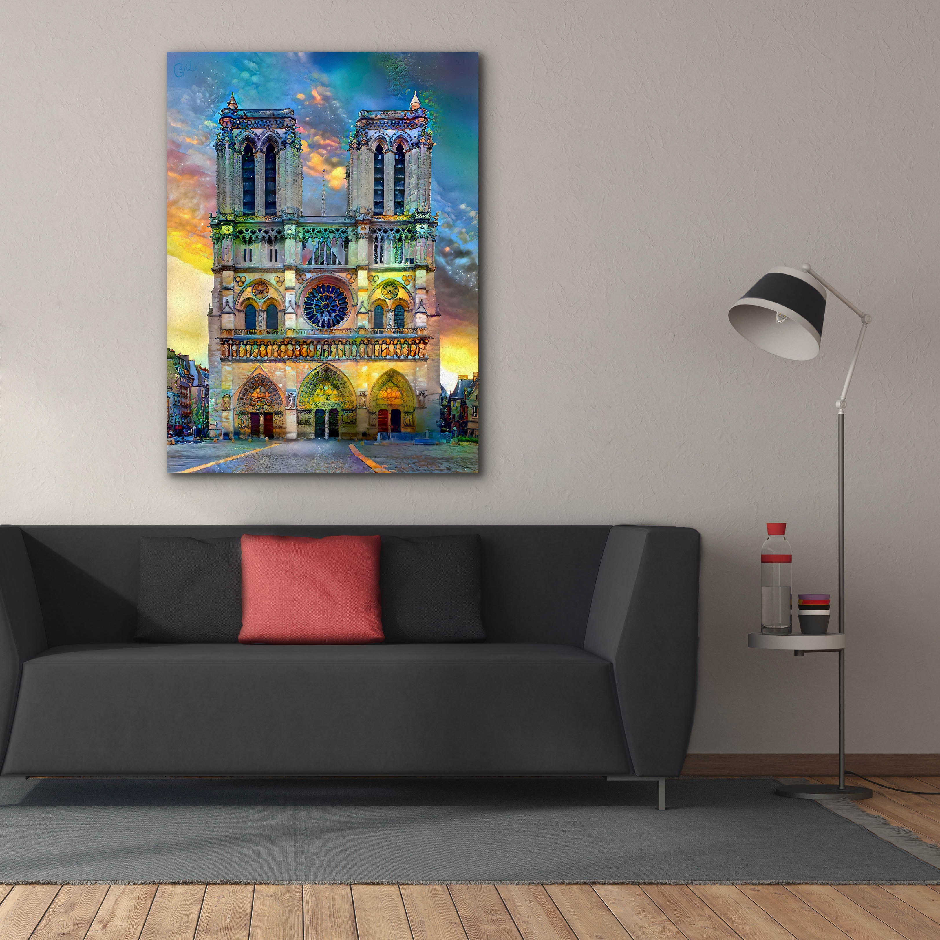 'Paris France Notre Dame Cathedral' by Pedro Gavidia, Canvas Wall Art,40 x 54
