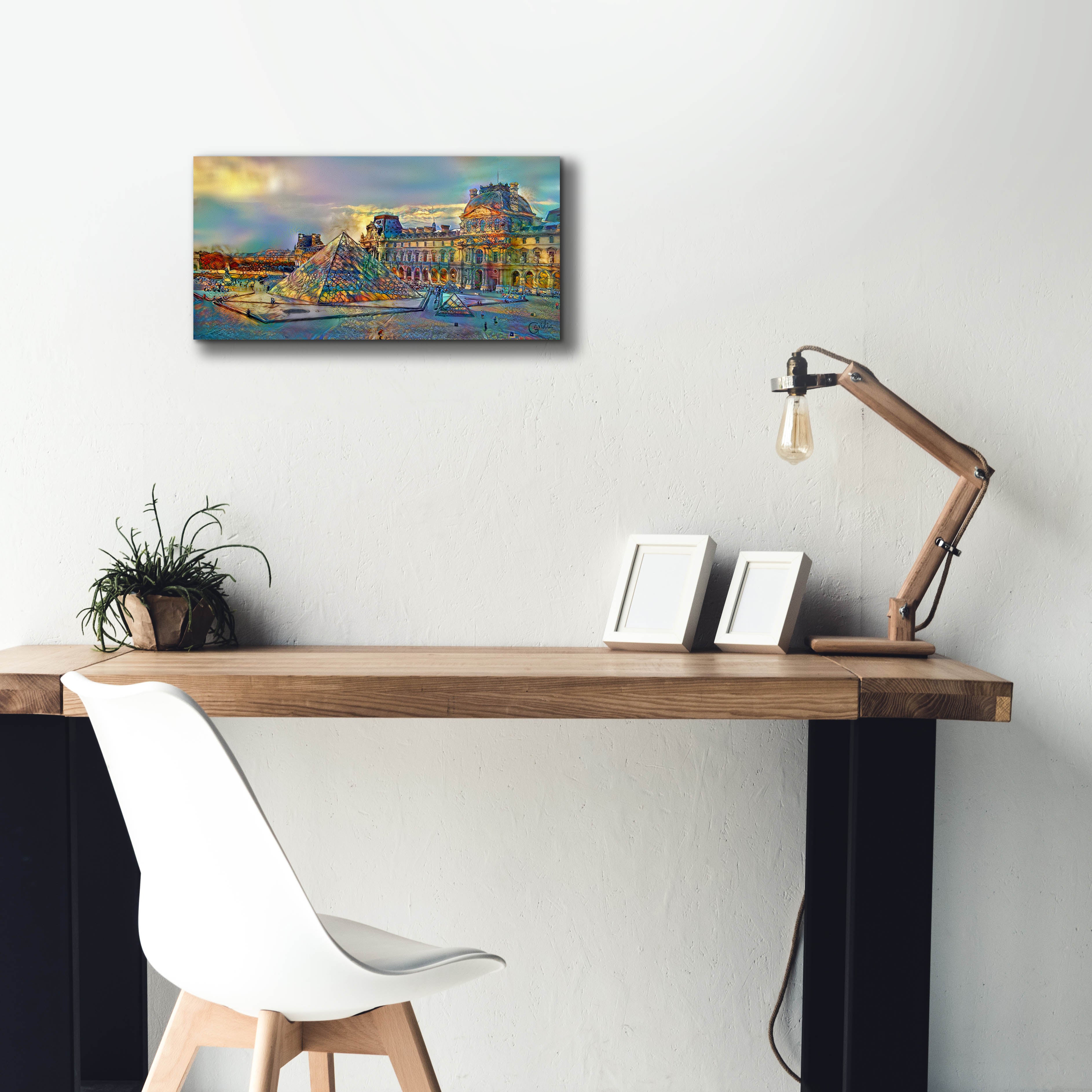 'Paris France Louvre Museum' by Pedro Gavidia, Canvas Wall Art,24 x 12