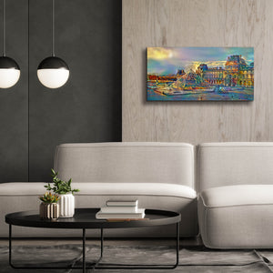 'Paris France Louvre Museum' by Pedro Gavidia, Canvas Wall Art,40 x 20