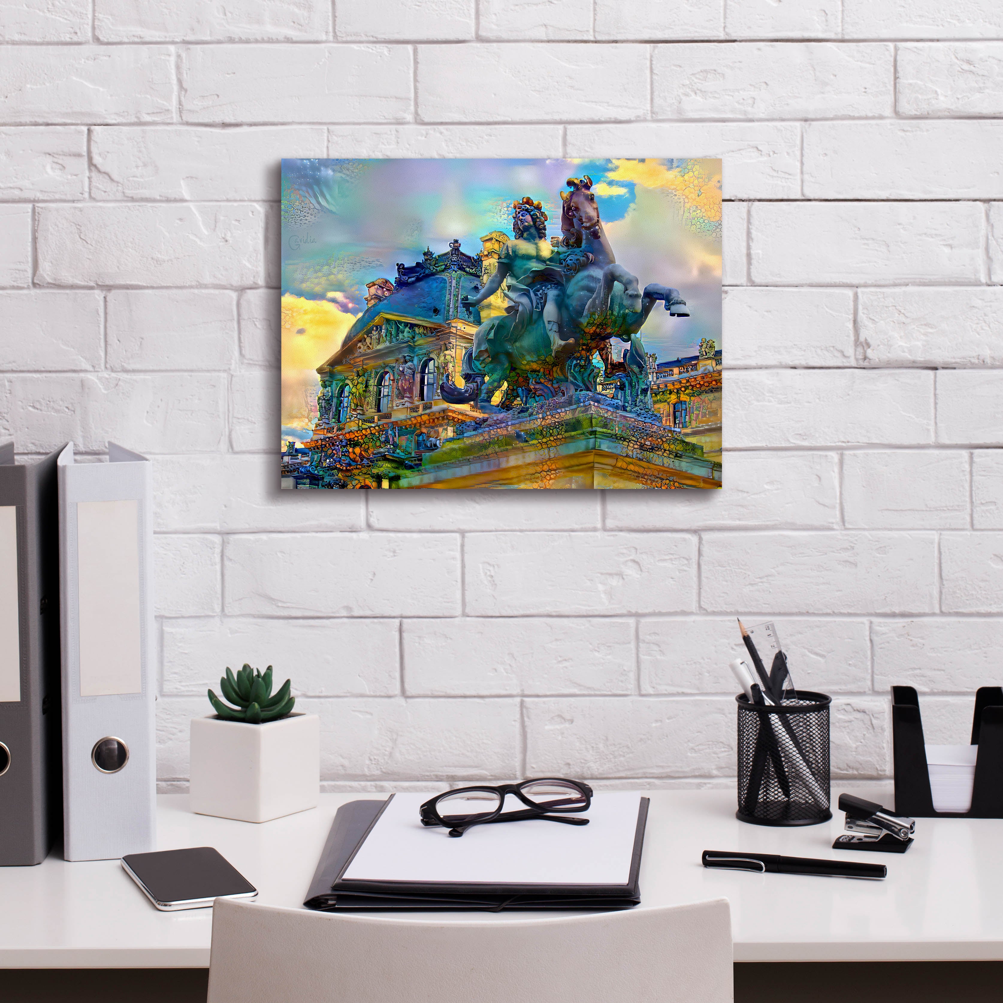 'Paris France Louvre Museum Statue of Louis XIV' by Pedro Gavidia, Canvas Wall Art,16 x 12