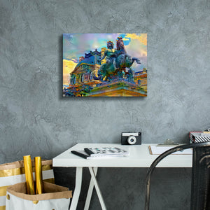 'Paris France Louvre Museum Statue of Louis XIV' by Pedro Gavidia, Canvas Wall Art,16 x 12