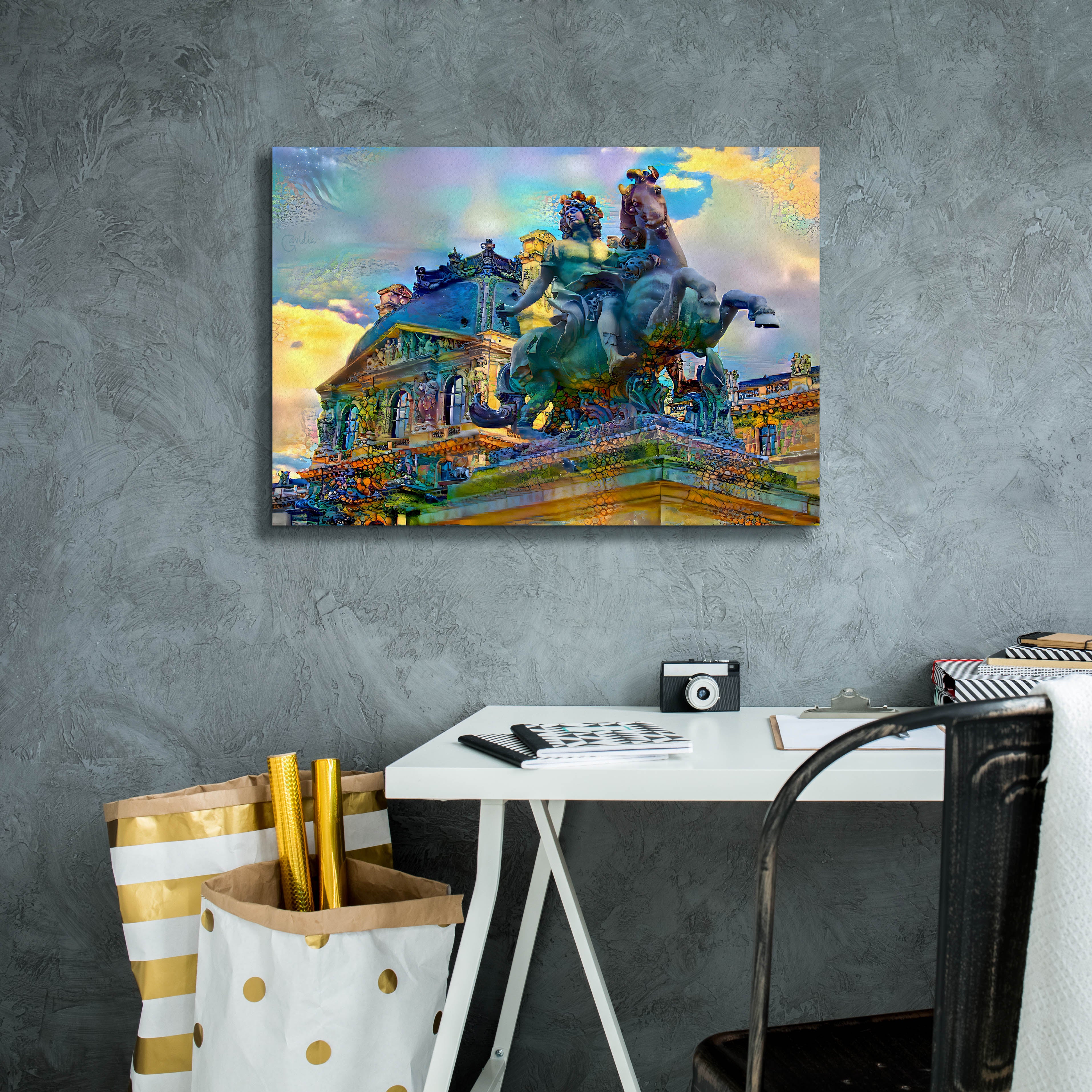 'Paris France Louvre Museum Statue of Louis XIV' by Pedro Gavidia, Canvas Wall Art,26 x 18