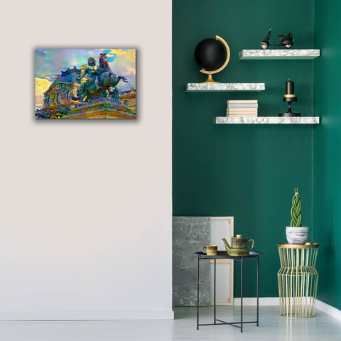 Image of 'Paris France Louvre Museum Statue of Louis XIV' by Pedro Gavidia, Canvas Wall Art,26 x 18