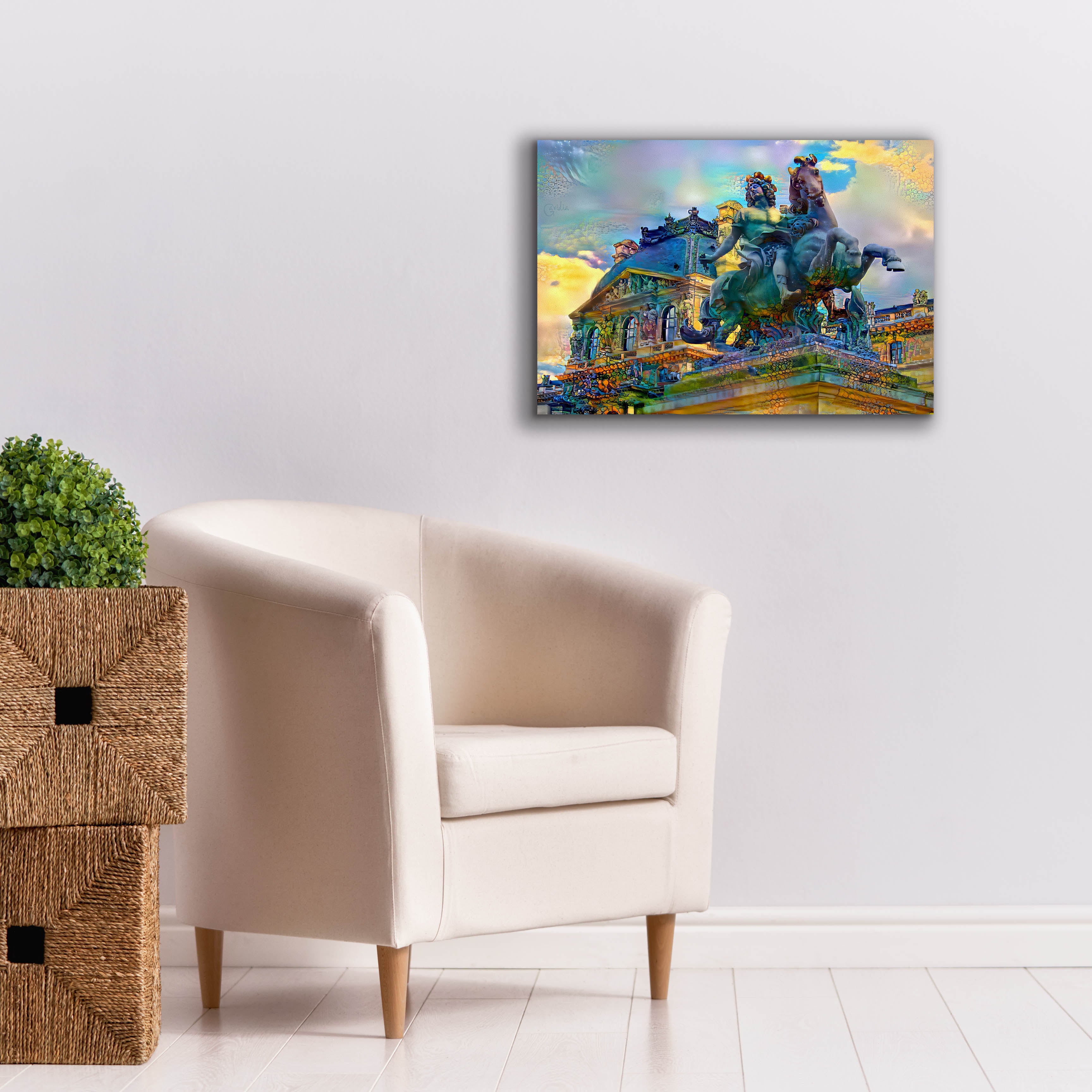 'Paris France Louvre Museum Statue of Louis XIV' by Pedro Gavidia, Canvas Wall Art,26 x 18