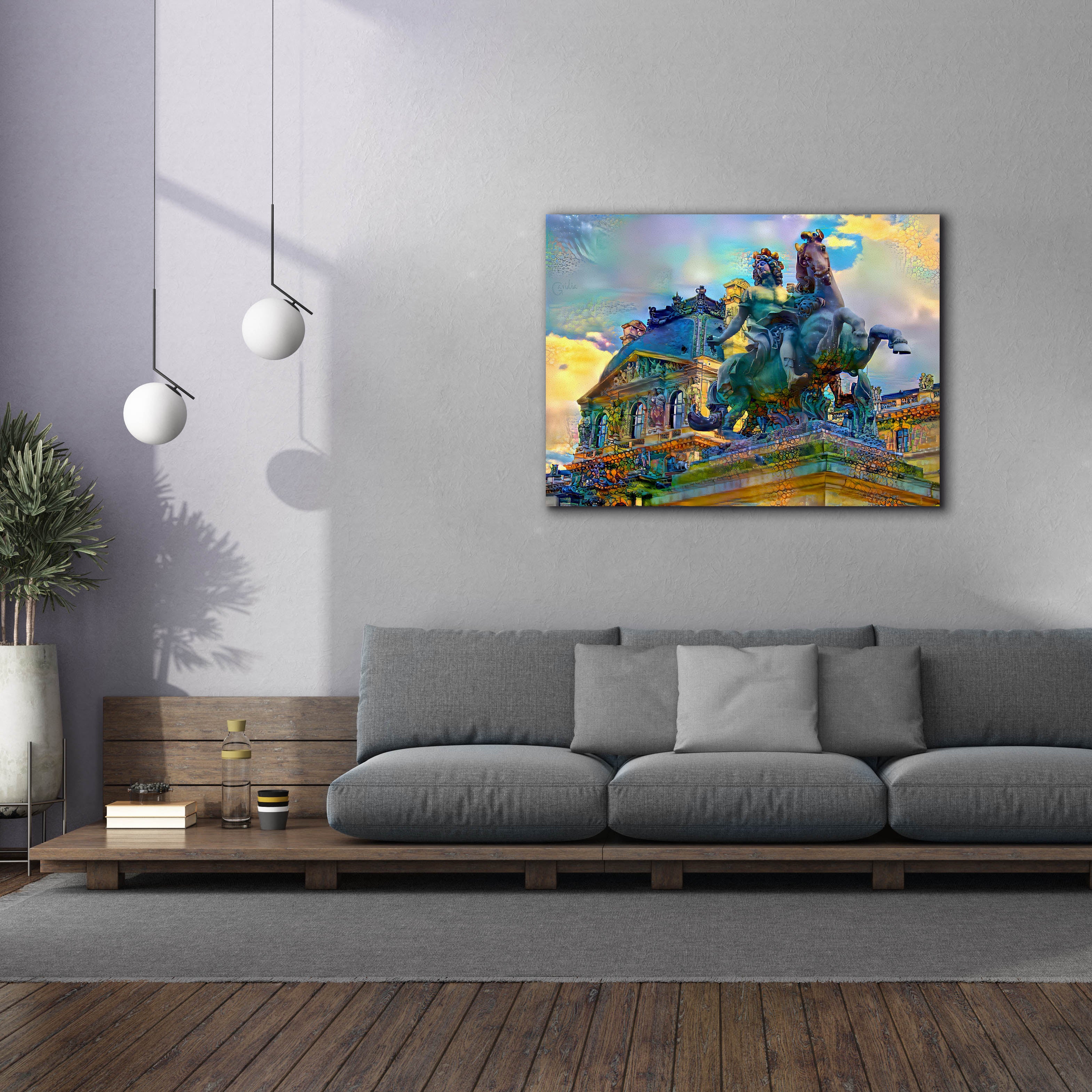 'Paris France Louvre Museum Statue of Louis XIV' by Pedro Gavidia, Canvas Wall Art,54 x 40