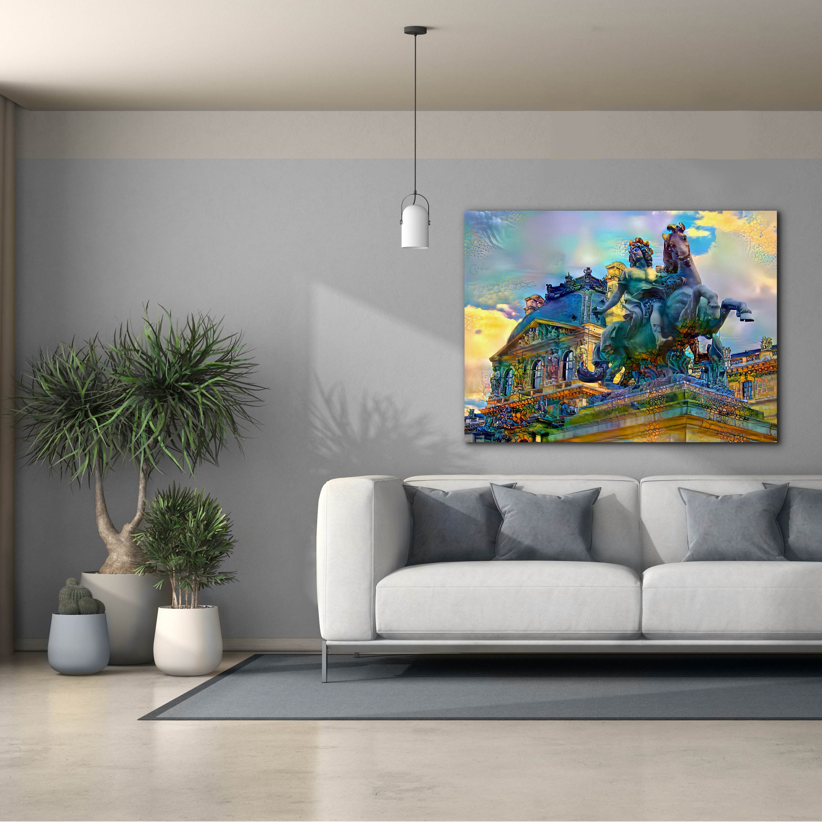 'Paris France Louvre Museum Statue of Louis XIV' by Pedro Gavidia, Canvas Wall Art,54 x 40