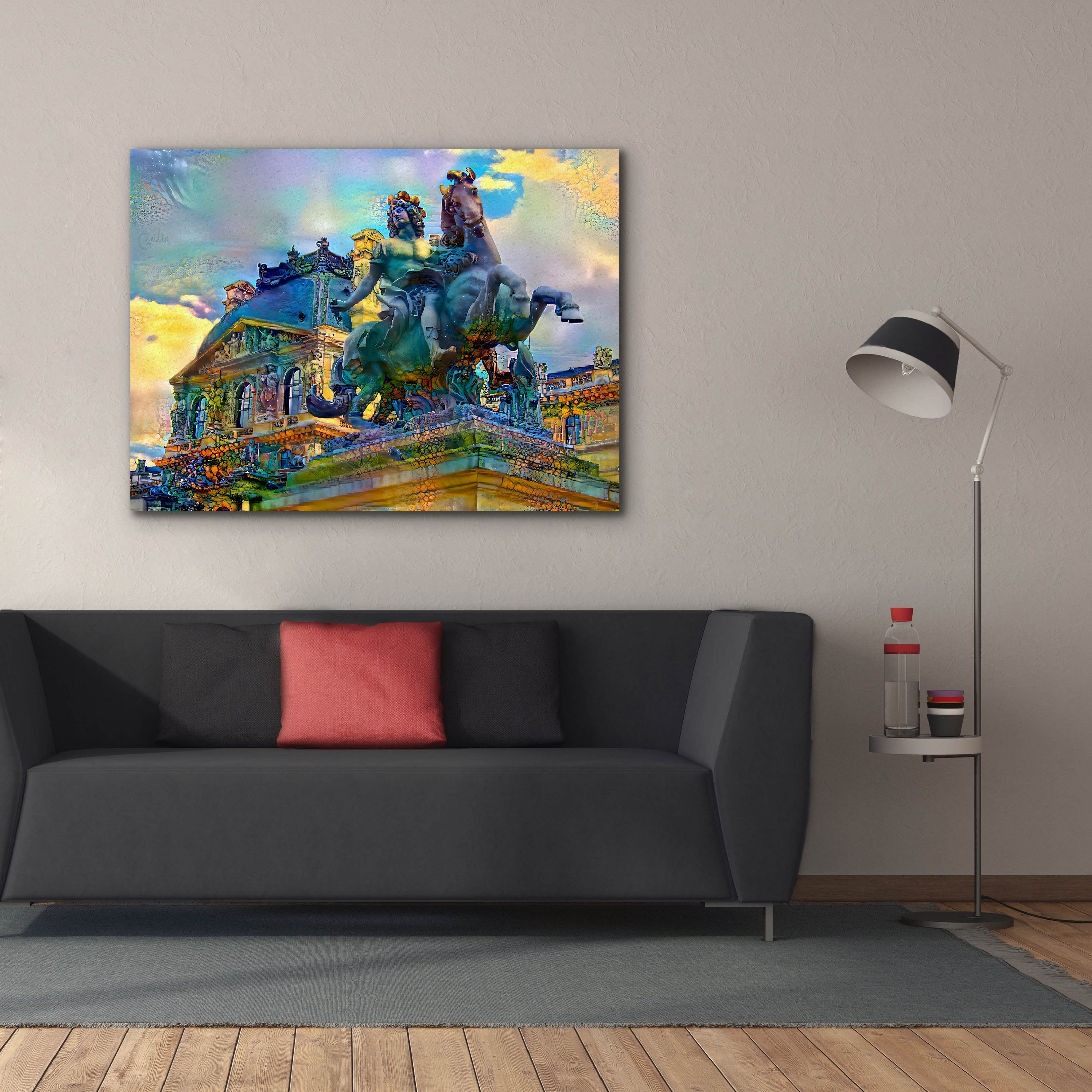 'Paris France Louvre Museum Statue of Louis XIV' by Pedro Gavidia, Canvas Wall Art,54 x 40