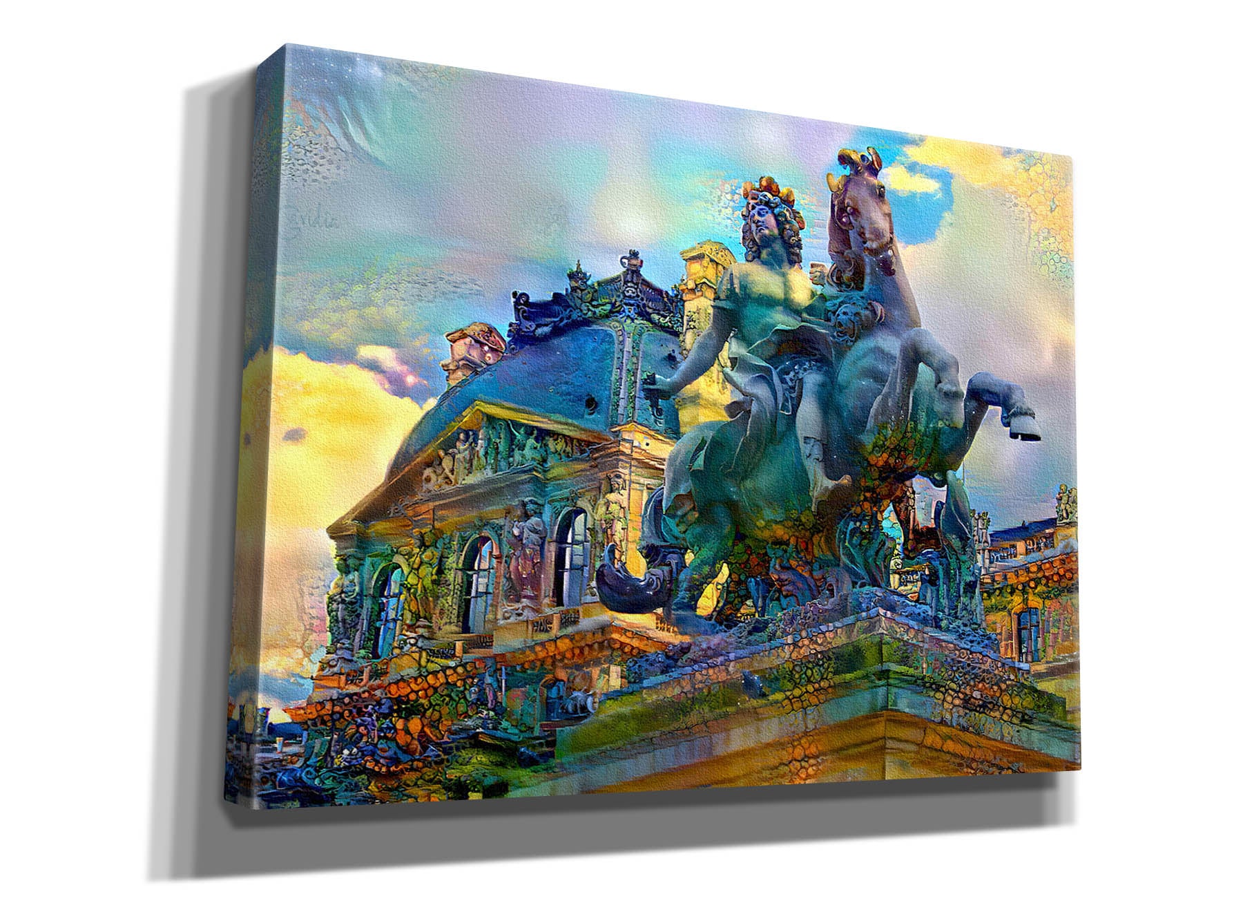 'Paris France Louvre Museum Statue of Louis XIV' by Pedro Gavidia, Canvas Wall Art