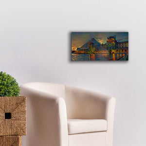 'Paris France Louvre Museum at dusk' by Pedro Gavidia, Canvas Wall Art,24 x 12