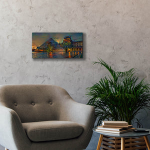 'Paris France Louvre Museum at dusk' by Pedro Gavidia, Canvas Wall Art,24 x 12