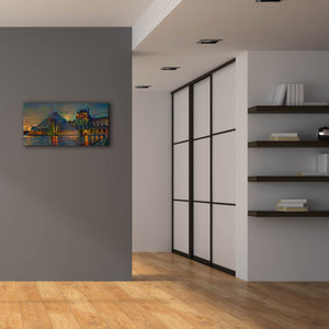 'Paris France Louvre Museum at dusk' by Pedro Gavidia, Canvas Wall Art,40 x 20