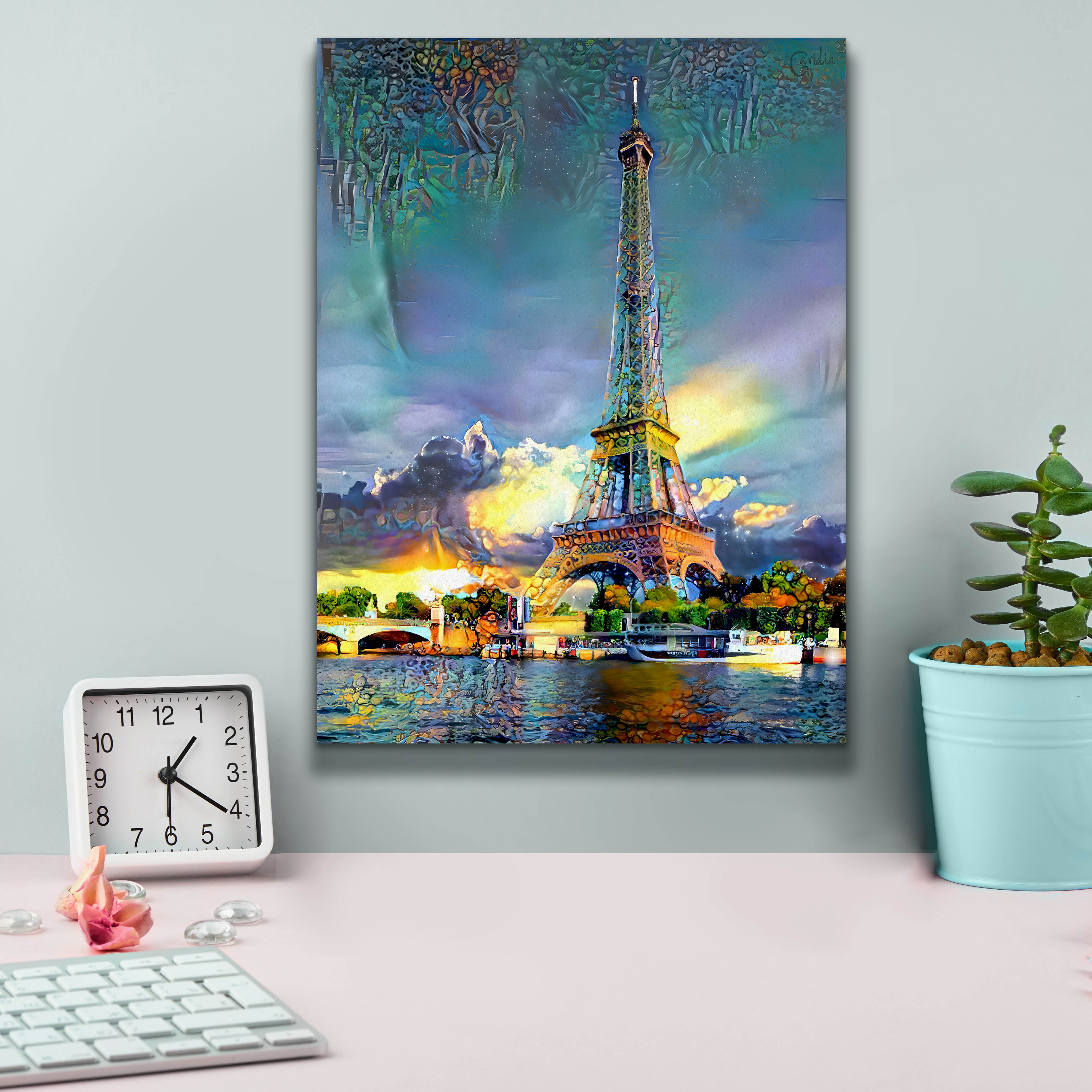 'Paris France Eiffel Tower' by Pedro Gavidia, Canvas Wall Art,12 x 16