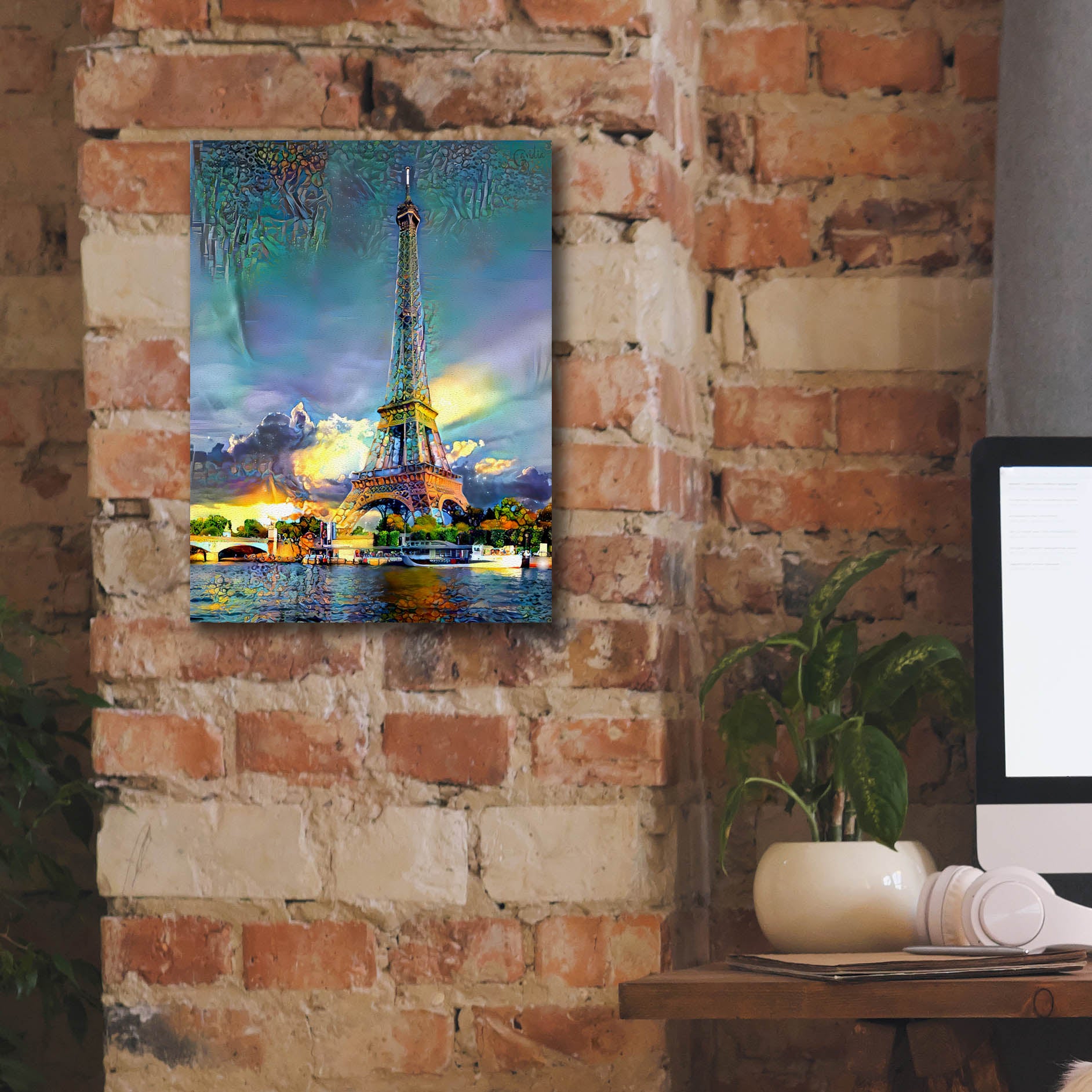 'Paris France Eiffel Tower' by Pedro Gavidia, Canvas Wall Art,12 x 16