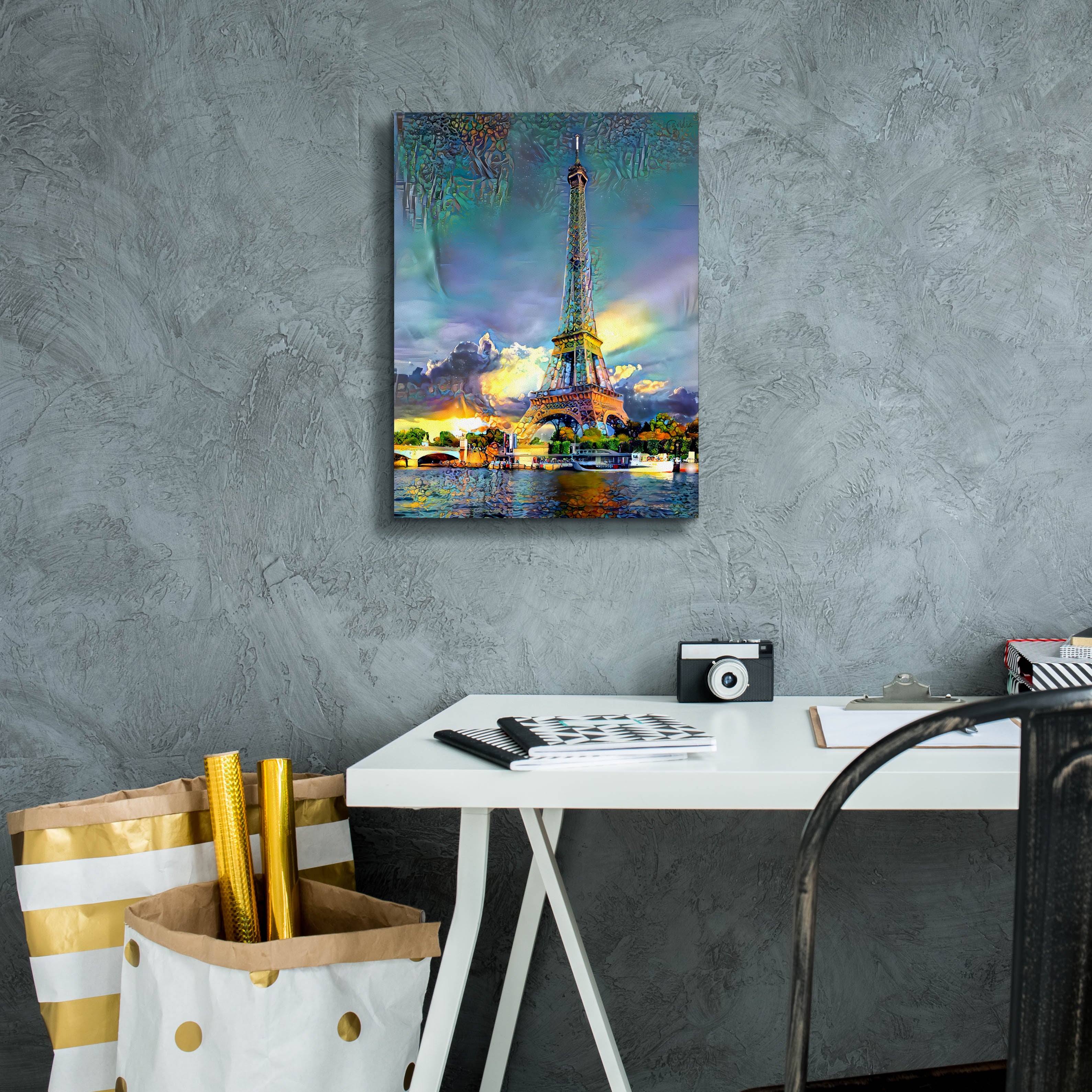 'Paris France Eiffel Tower' by Pedro Gavidia, Canvas Wall Art,12 x 16