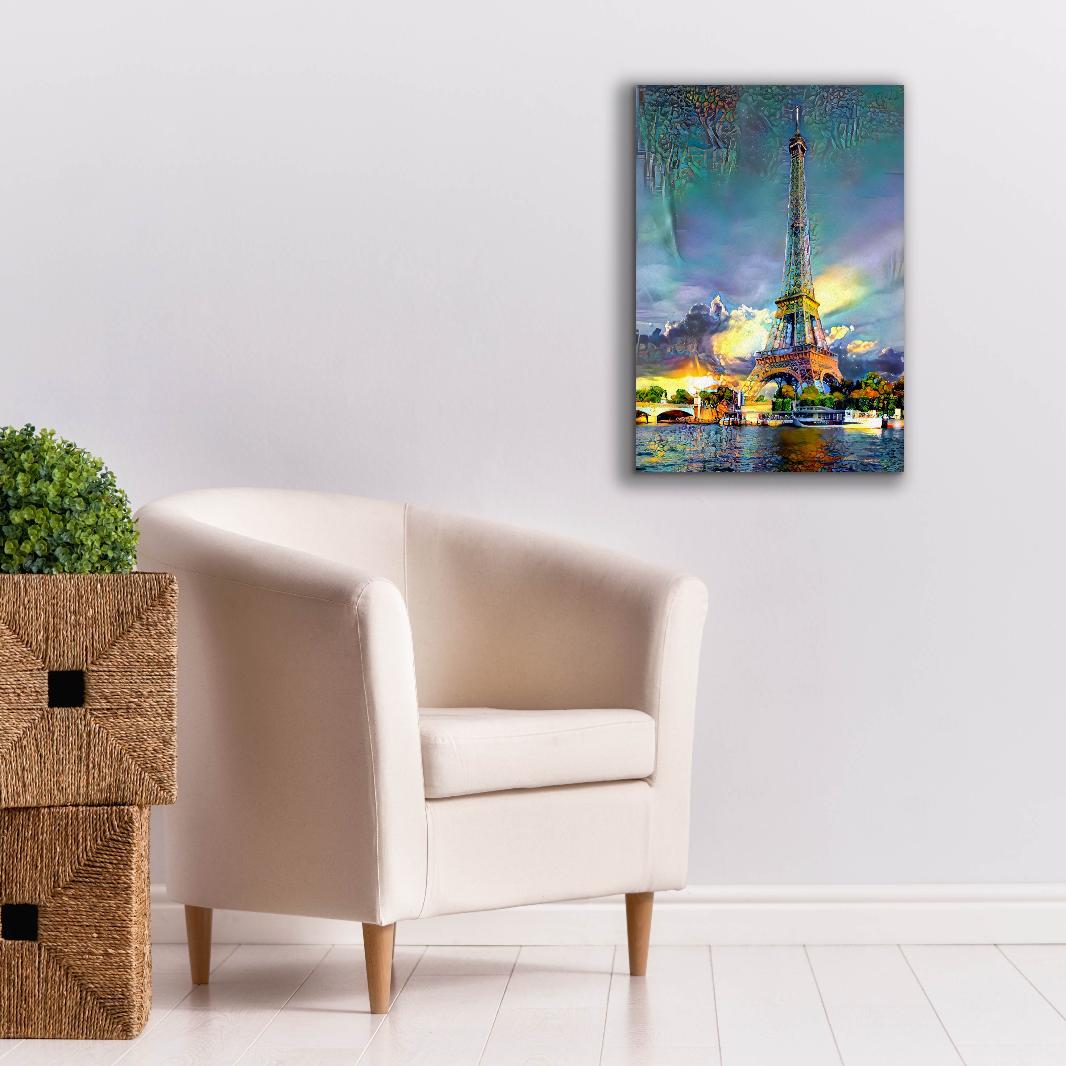 'Paris France Eiffel Tower' by Pedro Gavidia, Canvas Wall Art,18 x 26