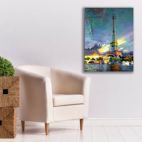 Image of 'Paris France Eiffel Tower' by Pedro Gavidia, Canvas Wall Art,26 x 34
