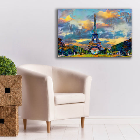 Image of 'Paris France Eiffel Tower from Champ de Mars' by Pedro Gavidia, Canvas Wall Art,40 x 26
