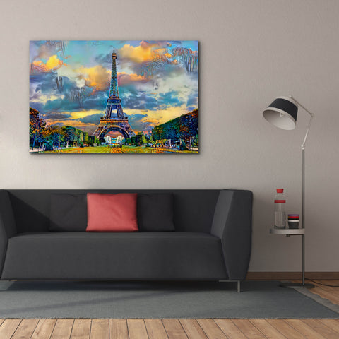 Image of 'Paris France Eiffel Tower from Champ de Mars' by Pedro Gavidia, Canvas Wall Art,60 x 40