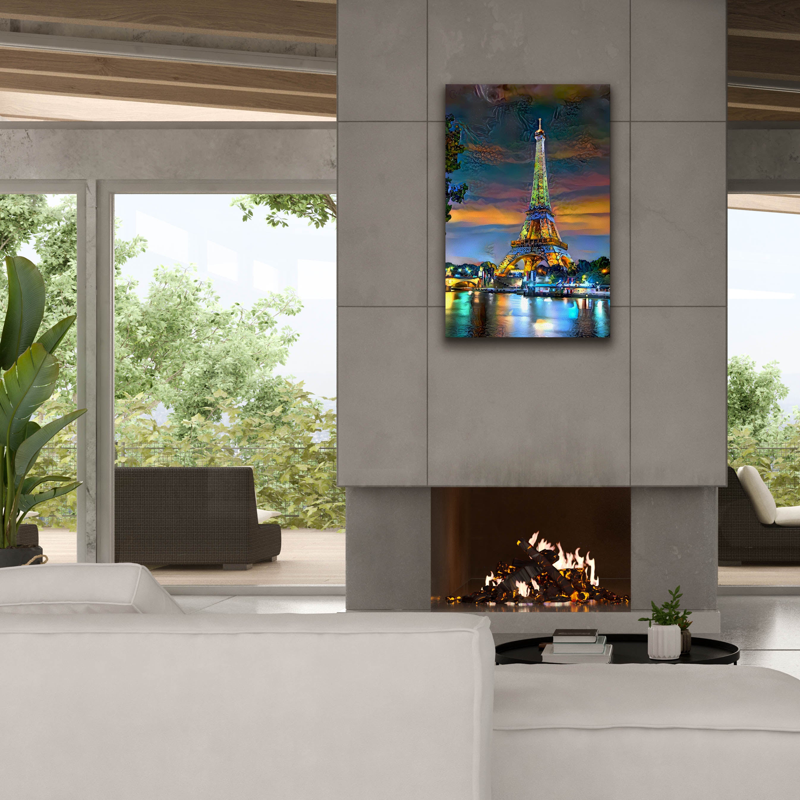 'Paris France Eiffel Tower at sunset' by Pedro Gavidia, Canvas Wall Art,26 x 40
