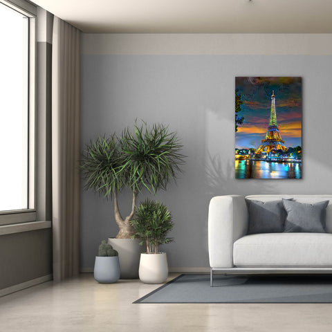 Image of 'Paris France Eiffel Tower at sunset' by Pedro Gavidia, Canvas Wall Art,26 x 40