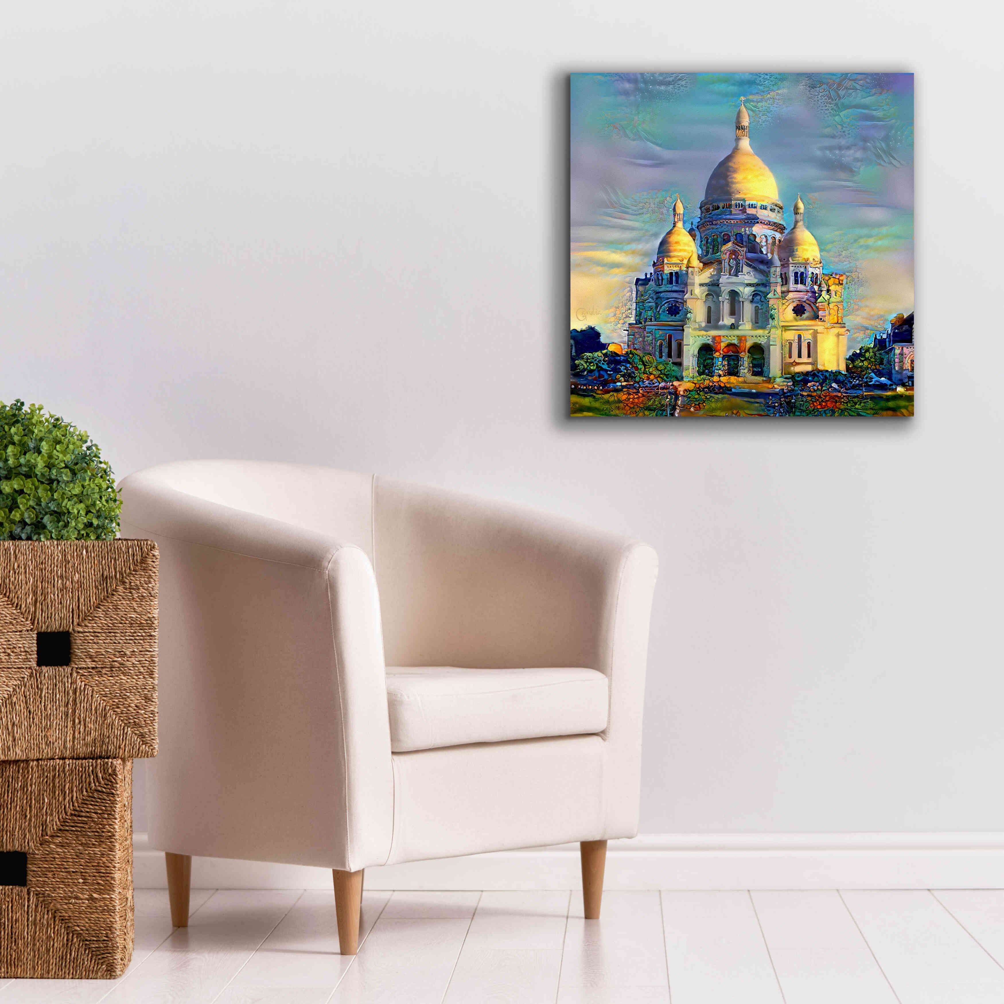 'Paris France Basilica of the Sacred Heart Sacre Coeur' by Pedro Gavidia, Canvas Wall Art,26 x 26