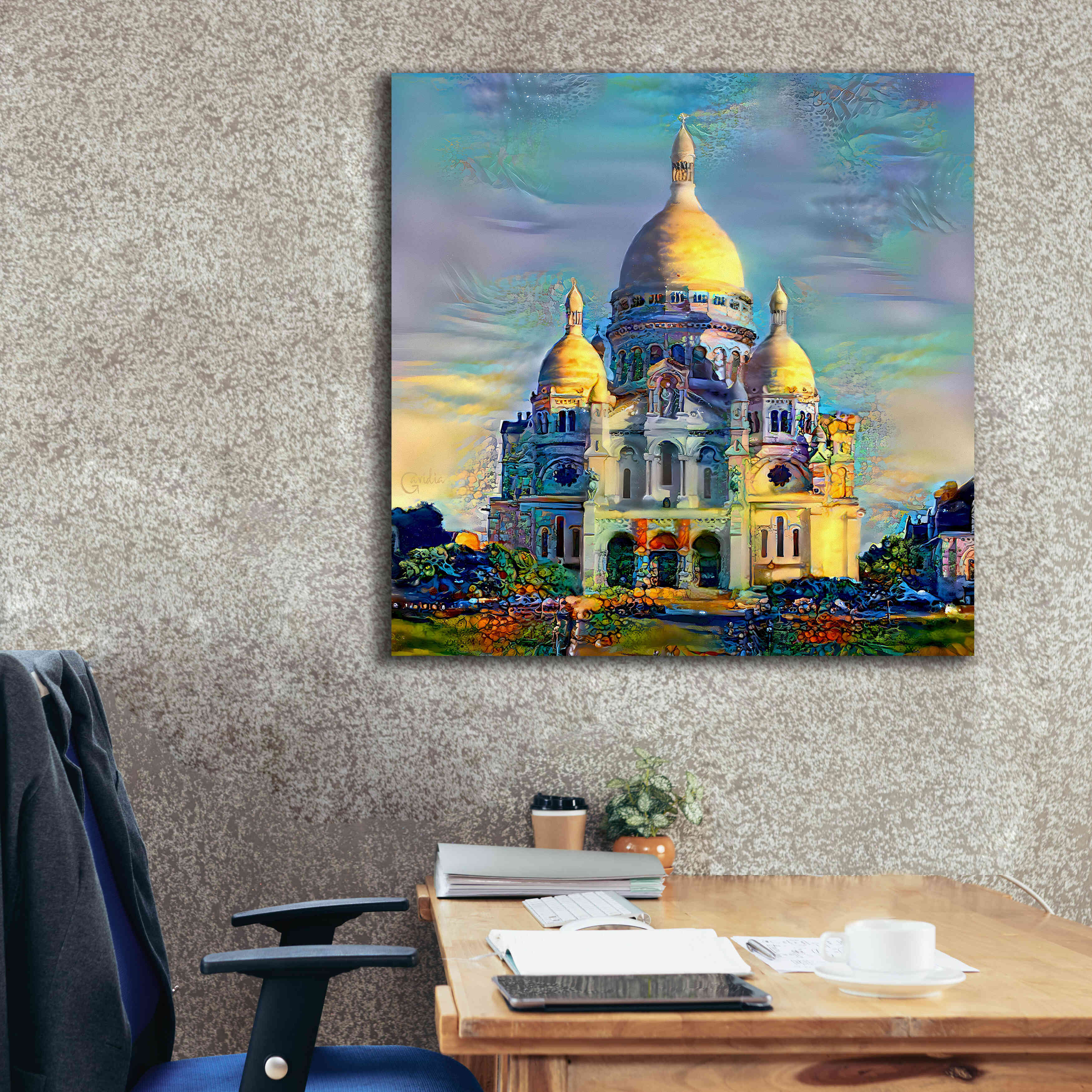 'Paris France Basilica of the Sacred Heart Sacre Coeur' by Pedro Gavidia, Canvas Wall Art,37 x 37