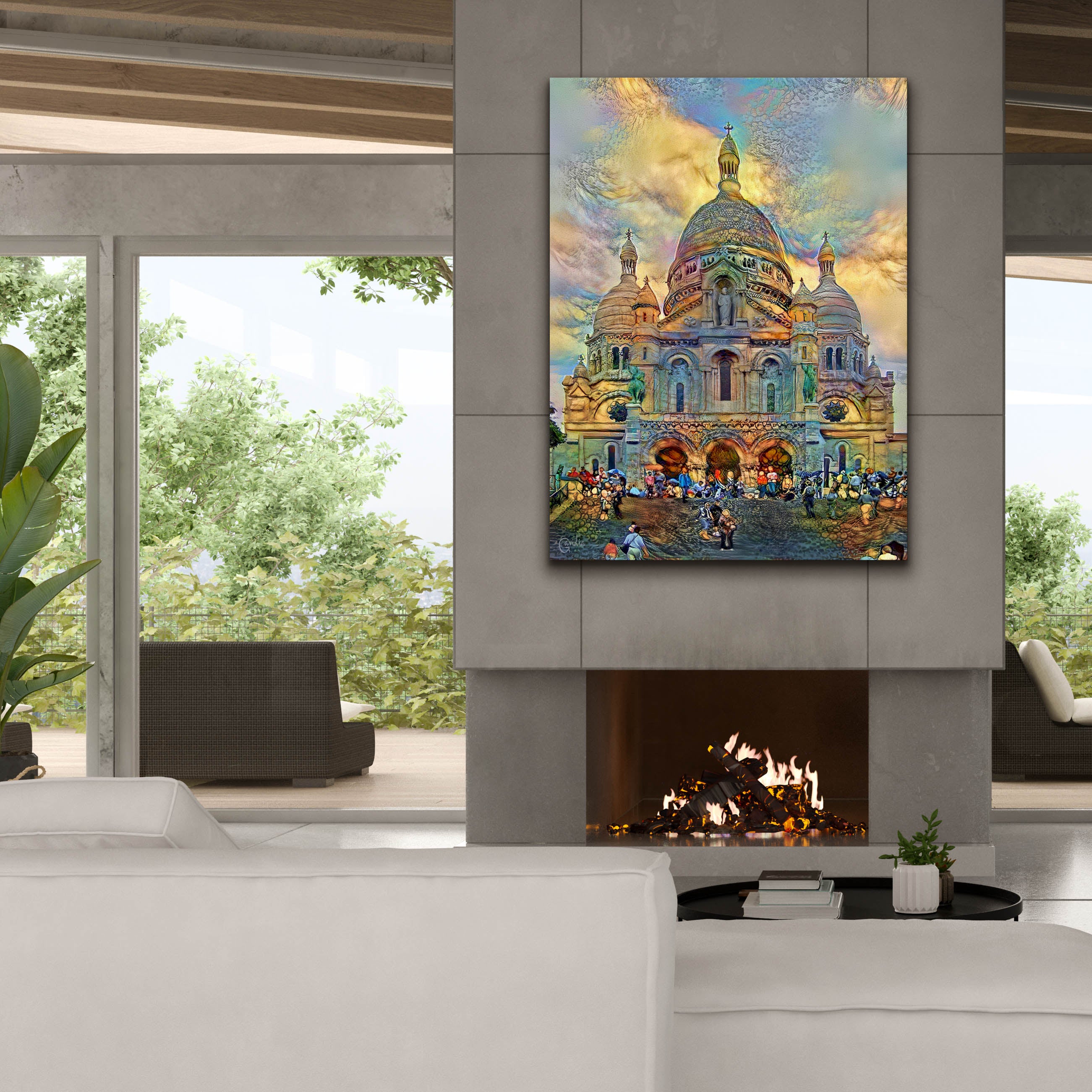 'Paris France Basilica of the Sacred Heart Sacre Coeur 2' by Pedro Gavidia, Canvas Wall Art,40 x 54