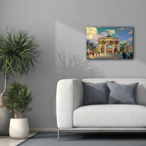 Image of 'Paris France Arch of Carrousel' by Pedro Gavidia, Canvas Wall Art,26 x 18