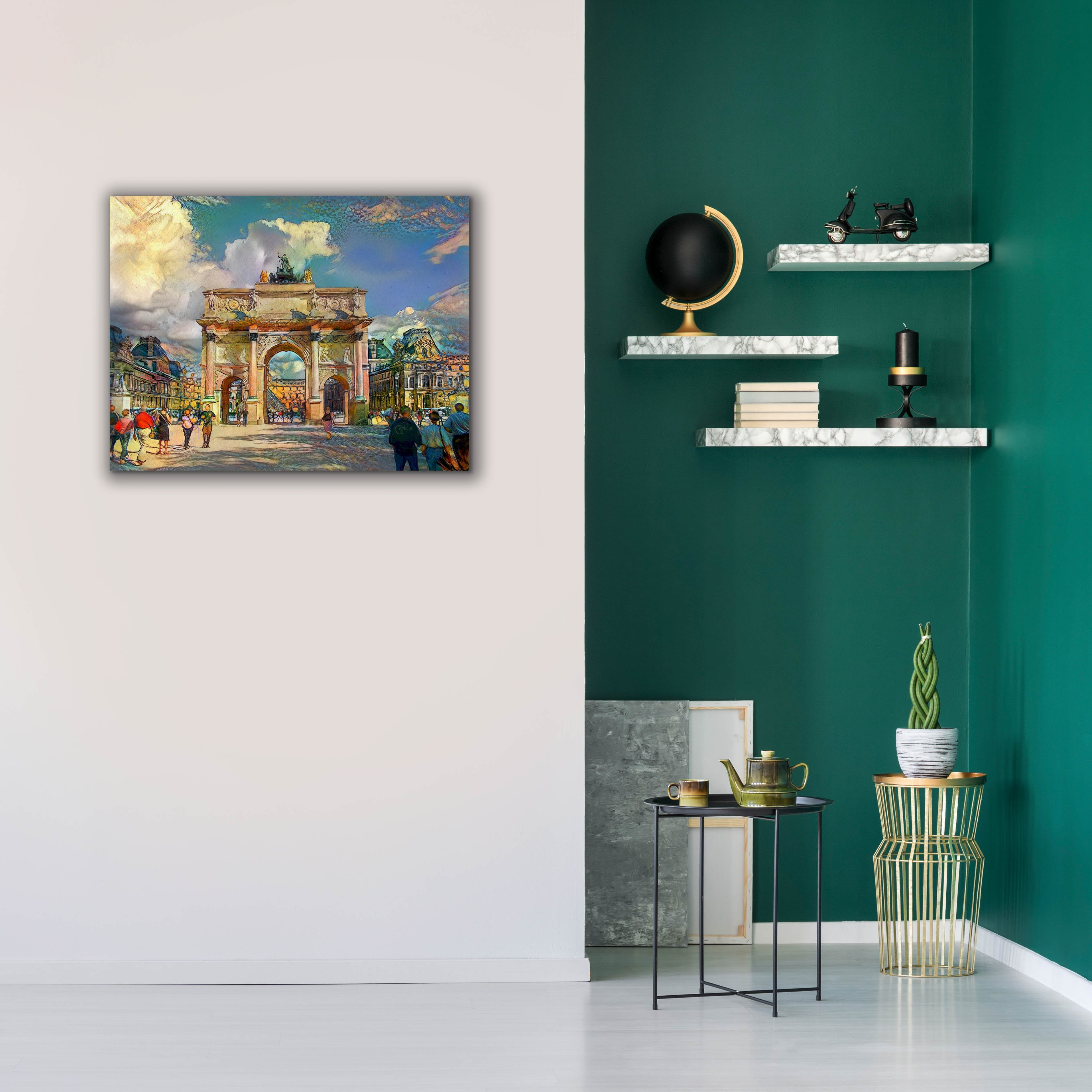 'Paris France Arch of Carrousel' by Pedro Gavidia, Canvas Wall Art,34 x 26