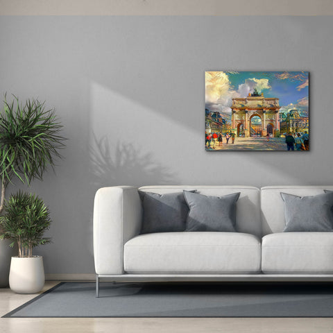 Image of 'Paris France Arch of Carrousel' by Pedro Gavidia, Canvas Wall Art,34 x 26