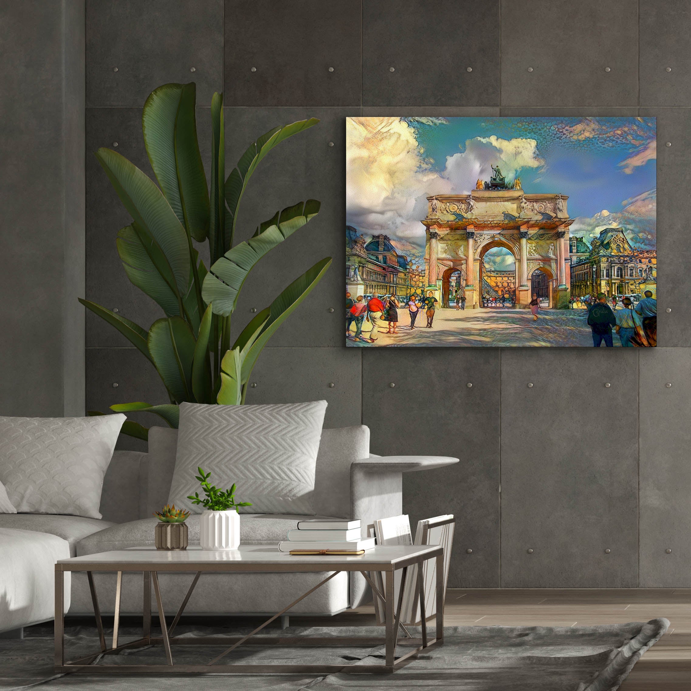 'Paris France Arch of Carrousel' by Pedro Gavidia, Canvas Wall Art,54 x 40