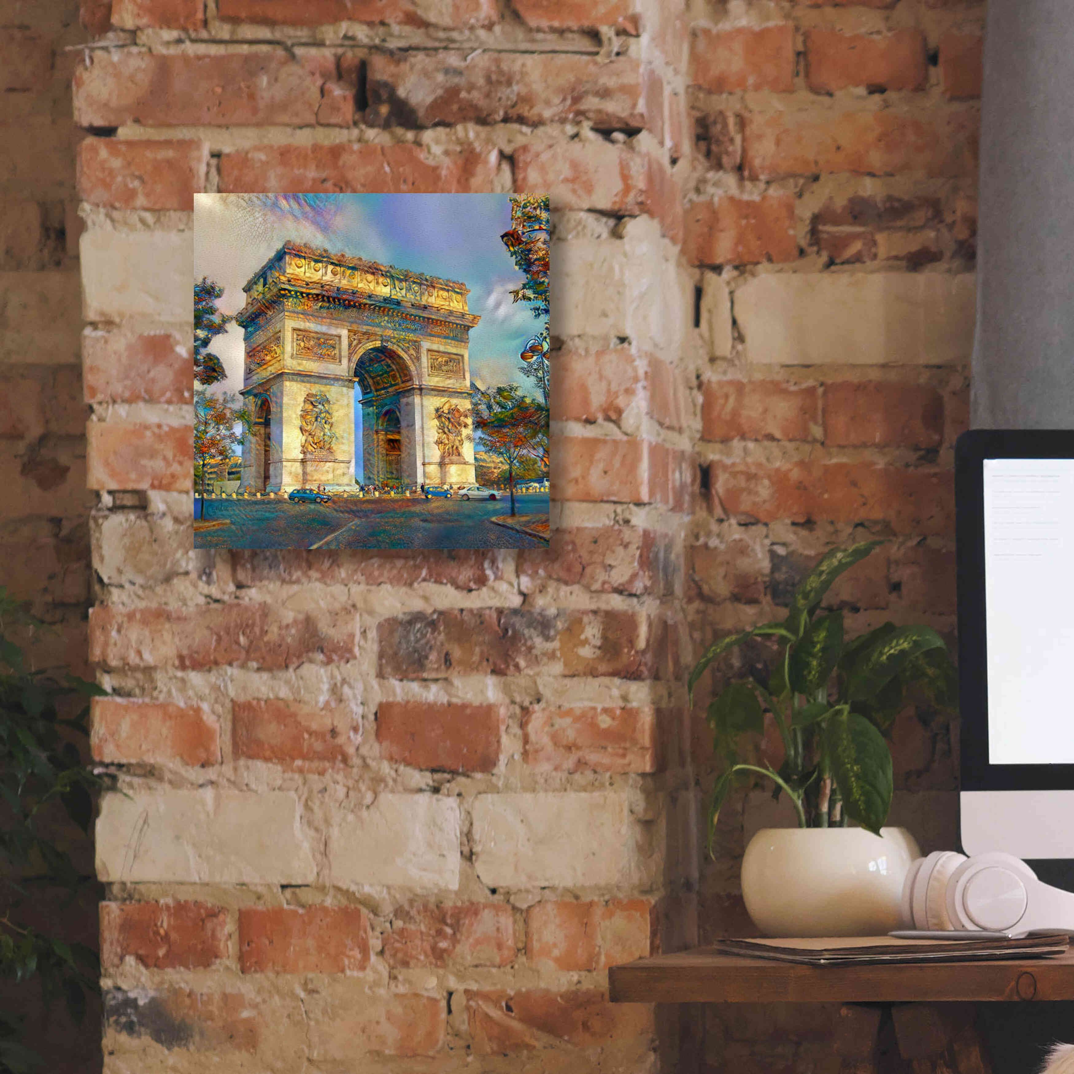 'Paris France Arc de Triomphe' by Pedro Gavidia, Canvas Wall Art,12 x 12