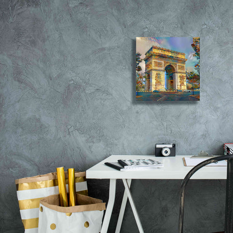 Image of 'Paris France Arc de Triomphe' by Pedro Gavidia, Canvas Wall Art,12 x 12