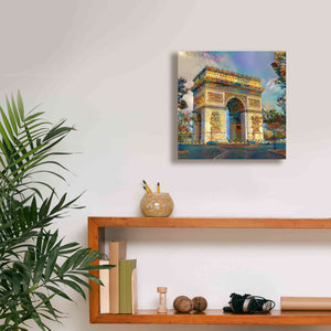 'Paris France Arc de Triomphe' by Pedro Gavidia, Canvas Wall Art,12 x 12