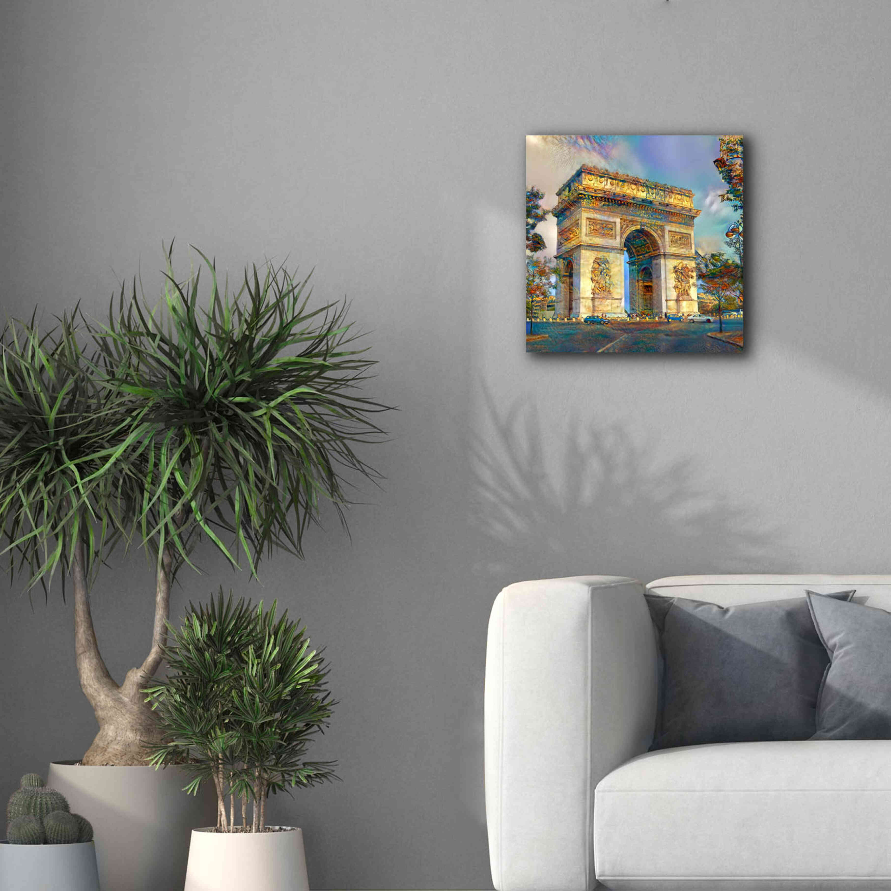 'Paris France Arc de Triomphe' by Pedro Gavidia, Canvas Wall Art,18 x 18