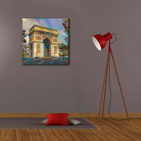 Image of 'Paris France Arc de Triomphe' by Pedro Gavidia, Canvas Wall Art,26 x 26