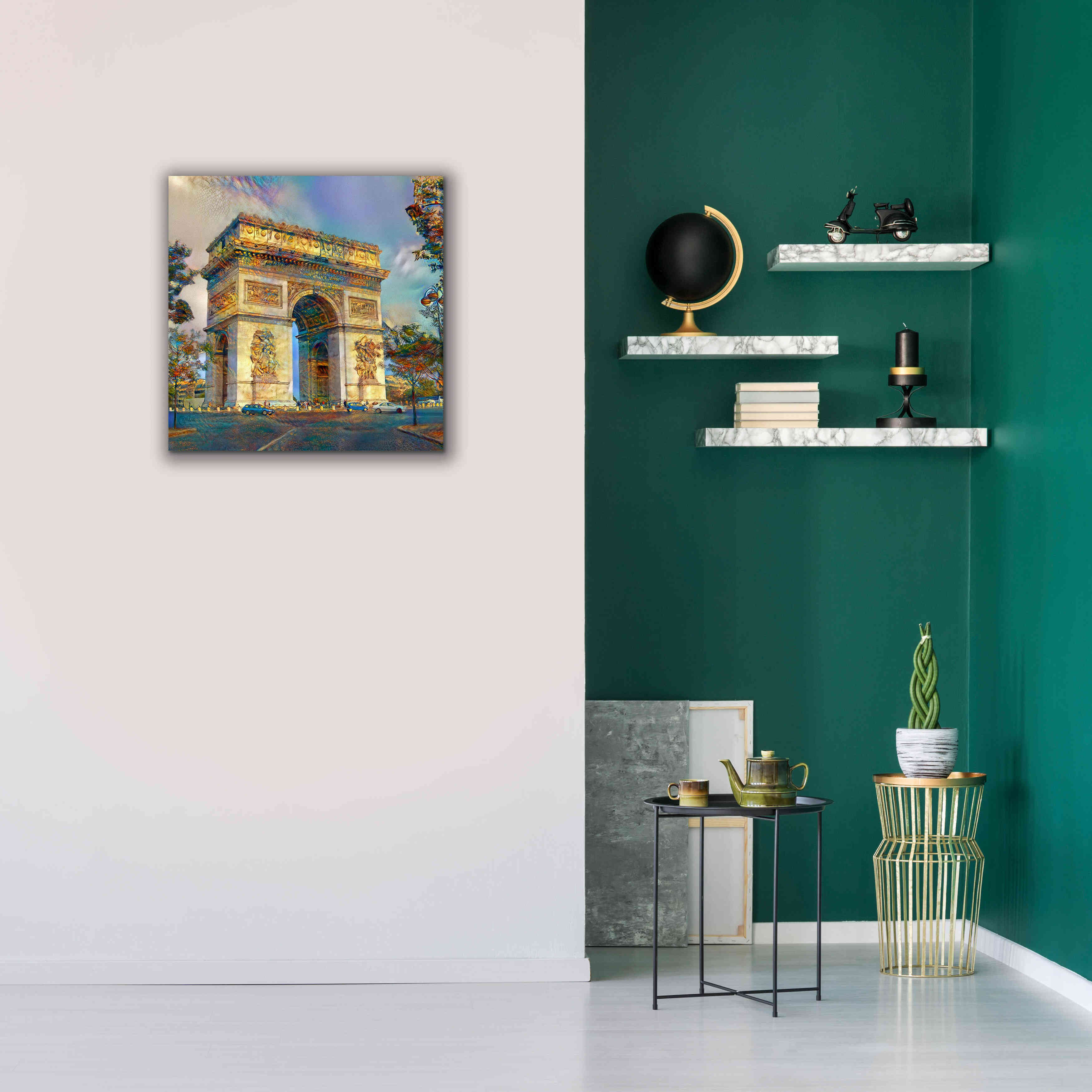 'Paris France Arc de Triomphe' by Pedro Gavidia, Canvas Wall Art,26 x 26