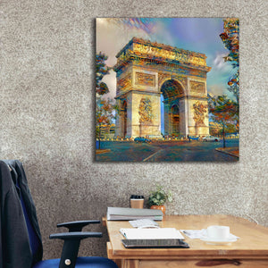 'Paris France Arc de Triomphe' by Pedro Gavidia, Canvas Wall Art,37 x 37