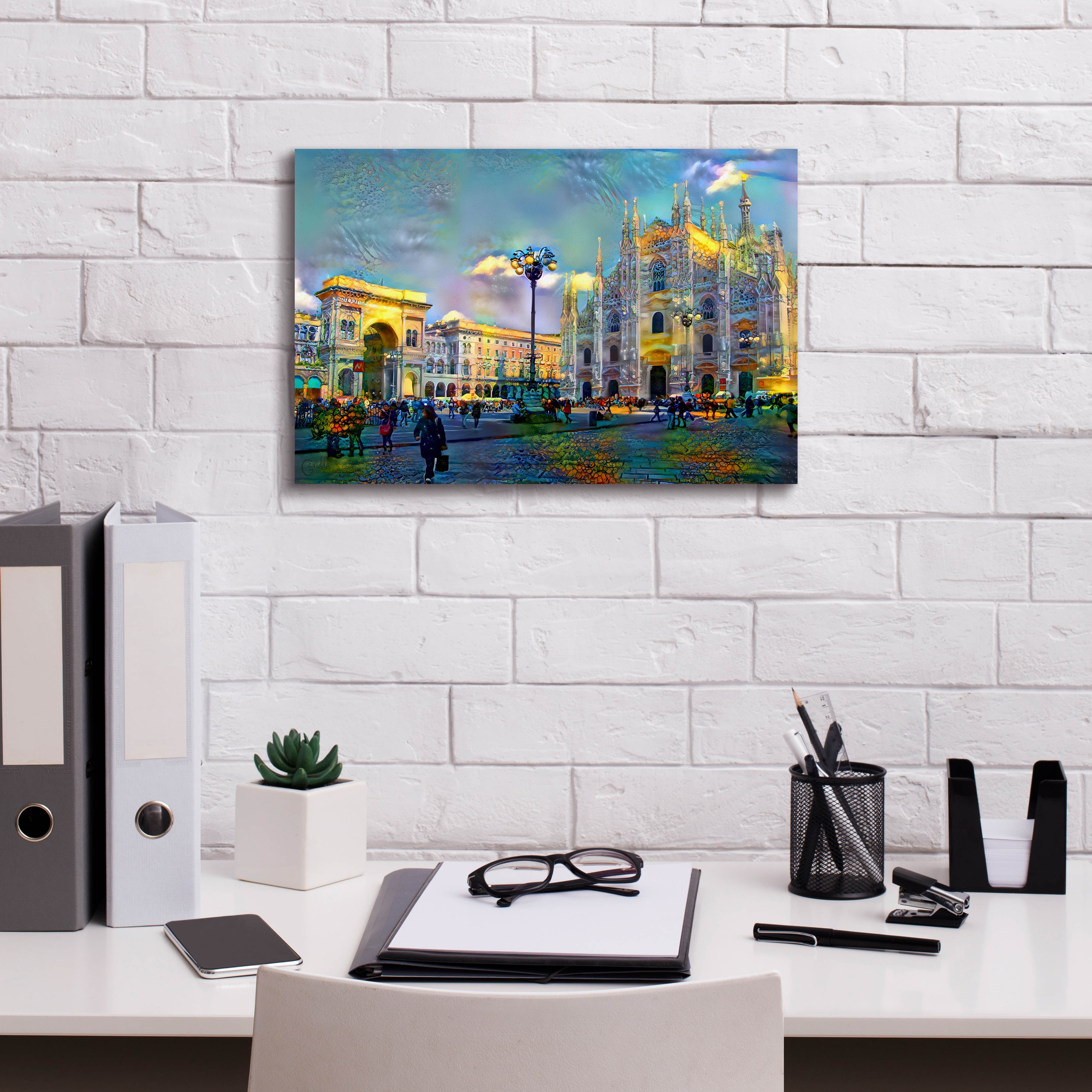 'Milan Italy Piazza del Duomo' by Pedro Gavidia, Canvas Wall Art,18 x 12