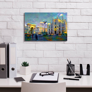 'Milan Italy Piazza del Duomo' by Pedro Gavidia, Canvas Wall Art,18 x 12